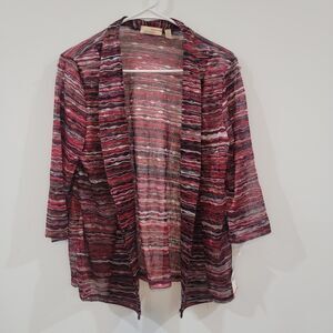 Vintage Choices Womens Open Cardigan Size Medium Striped Art Abstract